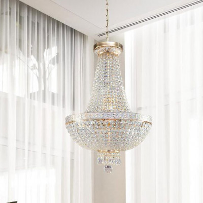 Maytoni - Bella - Lampadario piccolo in stile classico con dettagli in cristallo - Colore: Oro - 7 Lampadine E14 60W - IP20 - SKU: DIA750-TT40-WG