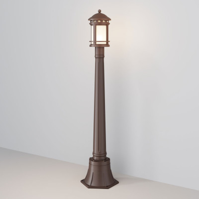 Maytoni - Salamanca - Lampione da giardino con diffusore in vetro dal design moderno - Colore: Marrone - 1 Lampadina E27 60W - 44 - SKU: O031FL-01BR
