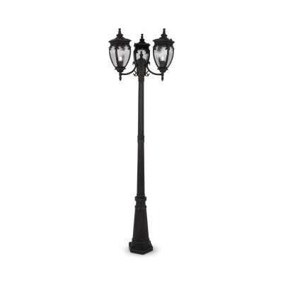 Maytoni - Fleur - Lampione da giardino con struttura in alluminio e 3 diffusori in vetro - 3 Lampadine E27 60W - IP 44 - SKU: O414FL-03