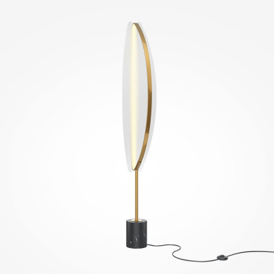 Maytoni - Breeze - Piantana in metallo dal design moderno con diffusore a led dimmerabile - Colore: Ottone - 1 Lampadina Led Integrato 33W - Lumen 1980 - Gradi Kelvin 3000k Luce Calda - IP20 - SKU: MOD281FL-L33BS3K