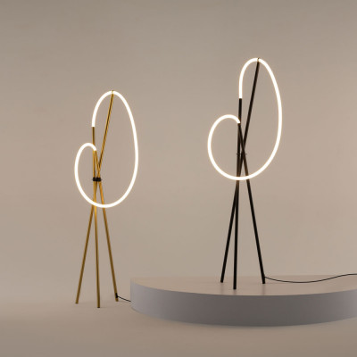 Maytoni - Crochet - Piantana moderna in metallo con diffusore a led dimmerabile - 1 Lampadina Led Integrato 36W - Lumen 2500 - Gradi Kelvin 3000k Luce Calda - IP20 - SKU: MOD369FL-L36