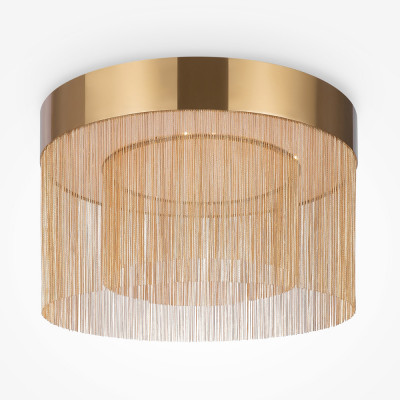 Maytoni - Imaginary - Plafoniera a LED con struttura in metallo e paralume in tessuto - Colore: Oro - 1 Lampadina Led Integrato 36W - Lumen 1300 - Gradi Kelvin 3000k Luce Calda - IP20 - SKU: MOD190CL-L36G3K