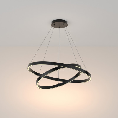 Maytoni - Rim - Sospensione a LED con due diffusori a cerchi regolabili in alluminio - 2 Lampadine Led Integrato 88W - Lumen 5200 - Gradi Kelvin 3000k Luce Calda - IP 20 - SKU: MOD058PL-L74-