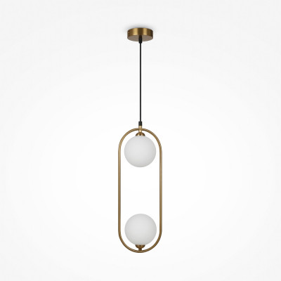 Maytoni Ring Sospensione moderna con struttura regolabile e diffusori in vetro Colore: Ottone
