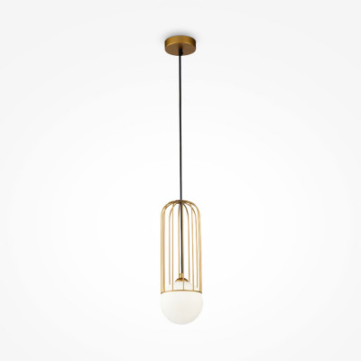 Maytoni - Telford - Sospensione moderna struttura in metallo diffusore in vetro piccola - Colore: Oro - 1 Lampadina G9 25W - IP20 - SKU: P361PL-01G