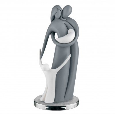 Bongelli Preziosi Statuina con Famiglia in resina Colore: Grigio/Bianco