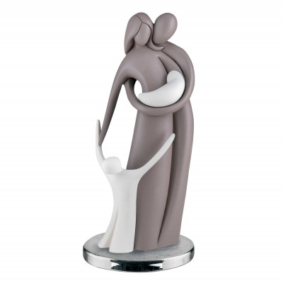 Bongelli Preziosi Statuina con Famiglia in resina Colore: Tortora/Bianco