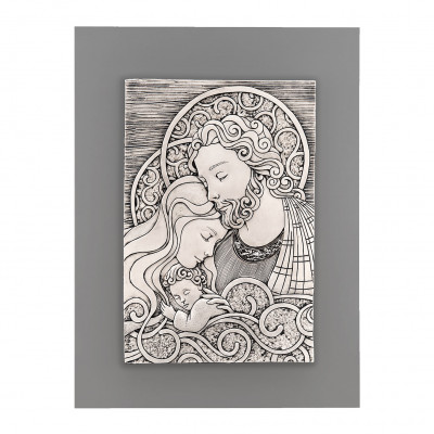 Bongelli Preziosi - Capezzale moderno con Sacra Famiglia 30x40 - Colore: Grigio - SKU: ME1233/2G