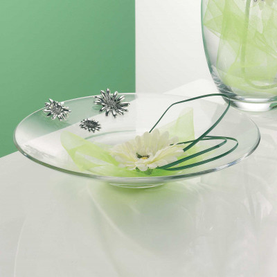  Bongelli Preziosi - Centro tavola trasparente in vetro classico con girasoli in argento - SKU: ME137 