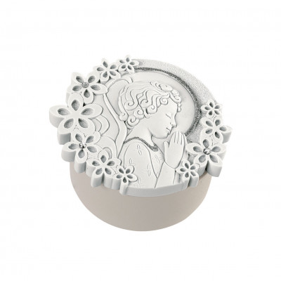 Bongelli Preziosi - Bomboniera Comunione - Scatolina Portagioie con Angelo e Fiori - SKU: ME1461