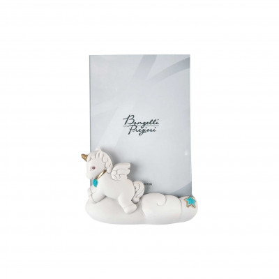 Bongelli Preziosi - Bomboniera Battesimo - Portafoto Piccolo con Unicorno Celeste - SKU: ME1502/1CE
