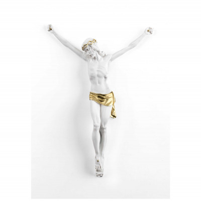 Bongelli Preziosi - Crocifisso da parete medio dalle linee moderne 16x22 - Colore: Bianco/Oro - SKU: ME2118/2