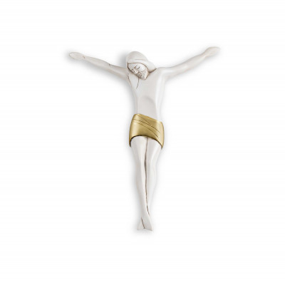 Bongelli Preziosi - Crocifisso medio panna dalle linee moderne 22x25 - Colore: Panna/Oro - SKU: ME2121/2