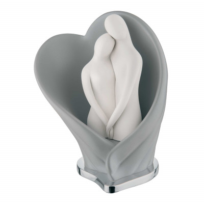 Bongelli Preziosi Scultura da tavolo con abbraccio tra innamorati in marmorino colorato Colore: Grigio