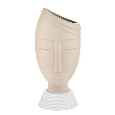 Bongelli Preziosi Vaso medio con viso di uomo dalle linee moderne con finiture di design Colore: Nocciola