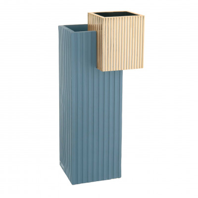 Bongelli Preziosi Modular Vaso da tavolo dal design moderno con portavasi cubici e struttura in marmorino Colore: Blu Distante