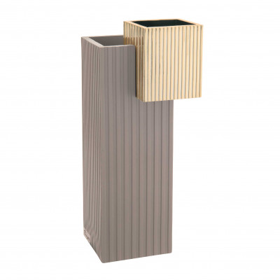 Bongelli Preziosi Modular Vaso da tavolo dal design moderno con portavasi cubici e struttura in marmorino Colore: Tortora