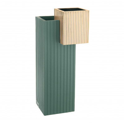 Bongelli Preziosi Modular Vaso da tavolo dal design moderno con portavasi cubici e struttura in marmorino Colore: Verde