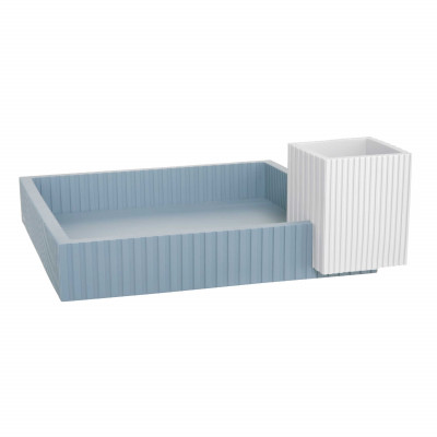 Bongelli Preziosi Modular Vaso da tavolo basso dal design moderno con portavasi cubici in marmorino Colore: Carta da Zucchero
