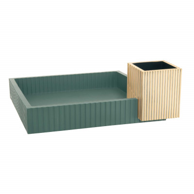 Bongelli Preziosi Modular Vaso da tavolo basso dal design moderno con portavasi cubici in marmorino Colore: Verde