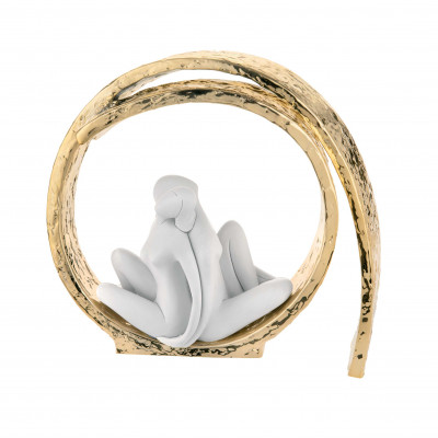 Bongelli Preziosi Scultura da tavolo piccola in marmorino con vortice colorato dal design moderno Colore: Oro