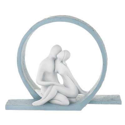 Bongelli Preziosi Scultura da tavolo piccola in marmorino dal design moderno con innamorati Colore: Carta da Zucchero
