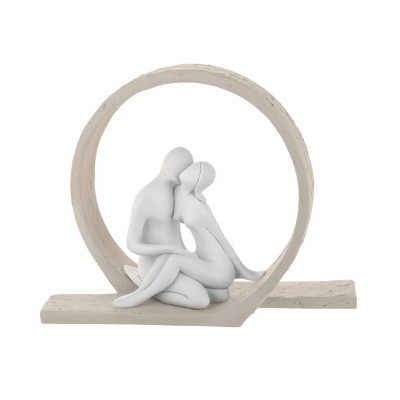 Bongelli Preziosi Scultura da tavolo piccola in marmorino dal design moderno con innamorati Colore: Nocciola