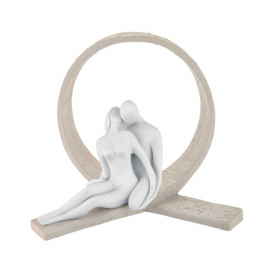Bongelli Preziosi Scultura da tavolo piccola con innamorati in marmorino dal design moderno Colore: Nocciola