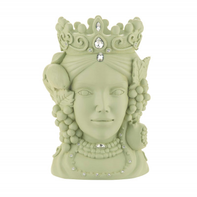 Bongelli Preziosi Testa di moro grande in diverse colorazioni design moderno con viso femminile Colore: Verde