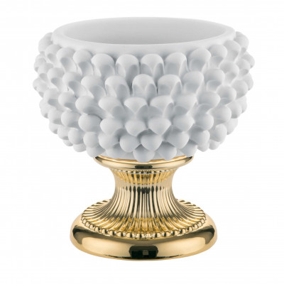 Bongelli Preziosi Centrotavola dalle linee moderne in marmorino Colore: Bianco/Oro