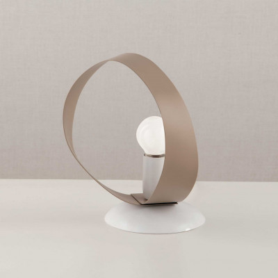 Be Light Primula Abatjour da comodino con struttura in metallo dal design moderno ed elegante Colore: Bianco/Tortora
