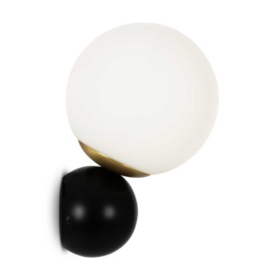 Maytoni - Nostalgia - Lampada da parete con diffusore a boccia in vetro del design moderno - Colore: Nero - 1 Lampadina E14 40W - IP20 - SKU: MOD048WL-01G