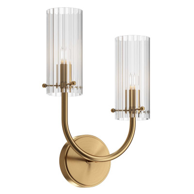Maytoni - Arco - Applique da parete sinistro struttura classica in metallo e diffusori in vetro - Colore: Bronzo - 2 Lampadine G9 40W - IP20 - SKU: MOD223WL-02BS