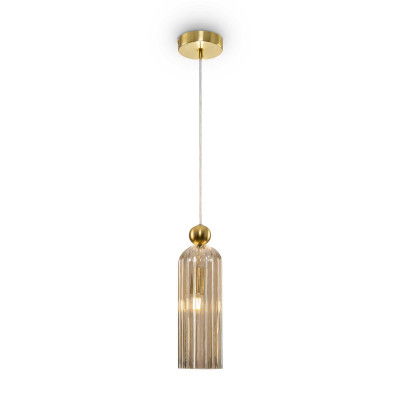 Maytoni - Antic - Lampada a sospensione con singolo diffusore in vetro dalle linee moderne - Colore: Ambra - 1 Lampadina - E14 - 40W - IP20 - SKU: MOD302PL-01CG