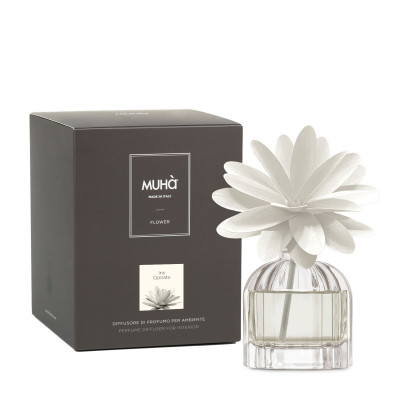 Muhà - Flower - Profumazione per ambiente diffusore in bottiglia con bastoncino a fiore - Colore: Bianco - SKU: H605