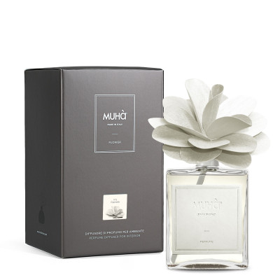 Muhà - Flower - Profumazione per ambiente diffusore in bottiglia con bastoncino a fiore - Colore: Bianco - SKU: H515