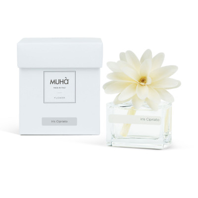 Muhà - Flower - Profumazione per ambiente diffusore in bottiglia con bastoncino a fiore - Colore: Bianco - SKU: H305