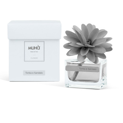 Muhà - Flower - Profumazione per ambiente diffusore in bottiglia con bastoncino a fiore - Colore: Grigio - SKU: H302