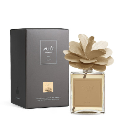 Muhà - Flower - Profumazione per ambiente diffusore in bottiglia con bastoncino a fiore - Colore: Oro - SKU: H513