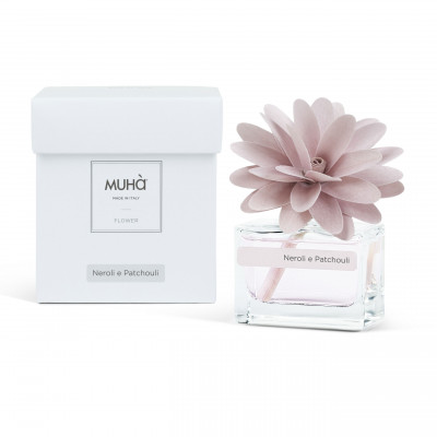 Muhà - Flower - Profumazione per ambiente diffusore in bottiglia con bastoncino a fiore - Colore: Rosa - SKU: H308