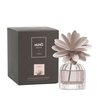 Muhà - Flower - Profumazione per ambiente diffusore in bottiglia con bastoncino a fiore - Colore: Rosa - SKU: H608