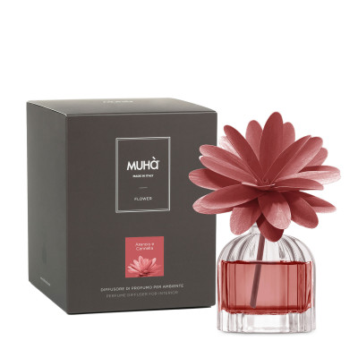 Muhà - Flower - Profumazione per ambiente diffusore in bottiglia con bastoncino a fiore - Colore: Rosso - SKU: H601