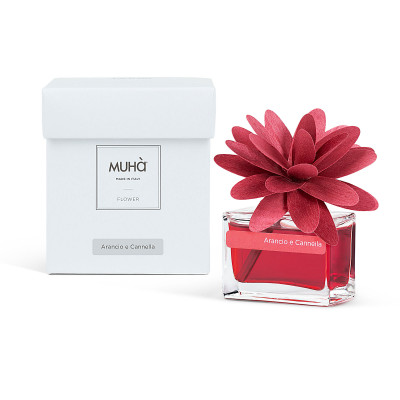 Muhà - Flower - Profumazione per ambiente diffusore in bottiglia con bastoncino a fiore - Colore: Rosso - SKU: H301