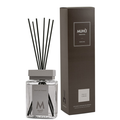 Muhà - Bastoncino - Profumazione per ambiente con diffusore in bottiglia e bastoncini - Colore: Grigio Chiaro - SKU: B208
