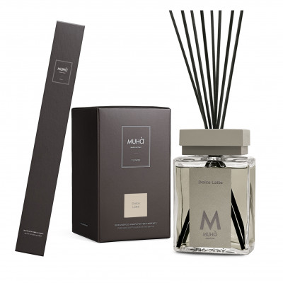 Muhà - Bastoncino - Profumazione per ambiente con diffusore in bottiglia e bastoncini - Colore: Grigio Chiaro - SKU: B502