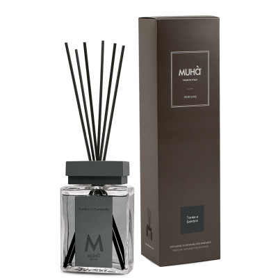 Muhà - Bastoncino - Profumazione per ambiente con diffusore in bottiglia e bastoncini - Colore: Grigio Scuro - SKU: B209