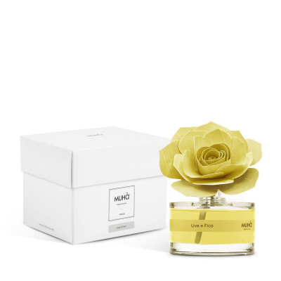  Muhà - Rose - Profumazione per ambiente diffusore in bottiglia con bastoncino a fiore - Colore: Giallo - SKU: L505 