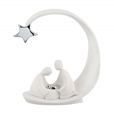 Bongelli Preziosi Cometa Statuina moderna con Sacra Famiglia stilizzata Colore: Bianco