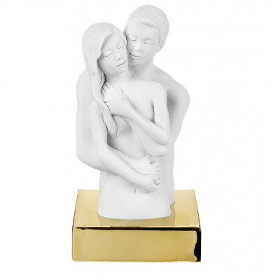 Bongelli Preziosi Scultura da tavolo con base in marmorino raffigurazione innamorati Colore: Oro