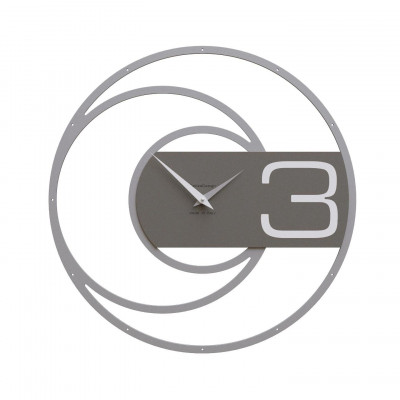 CalleaDesign - James - Orologio da parete in legno dallo stile moderno e minimalista - Colore: Grigio Quarzo - SKU: 10-138-3